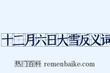 十二月六日大雪反义词是什么意思的图片
